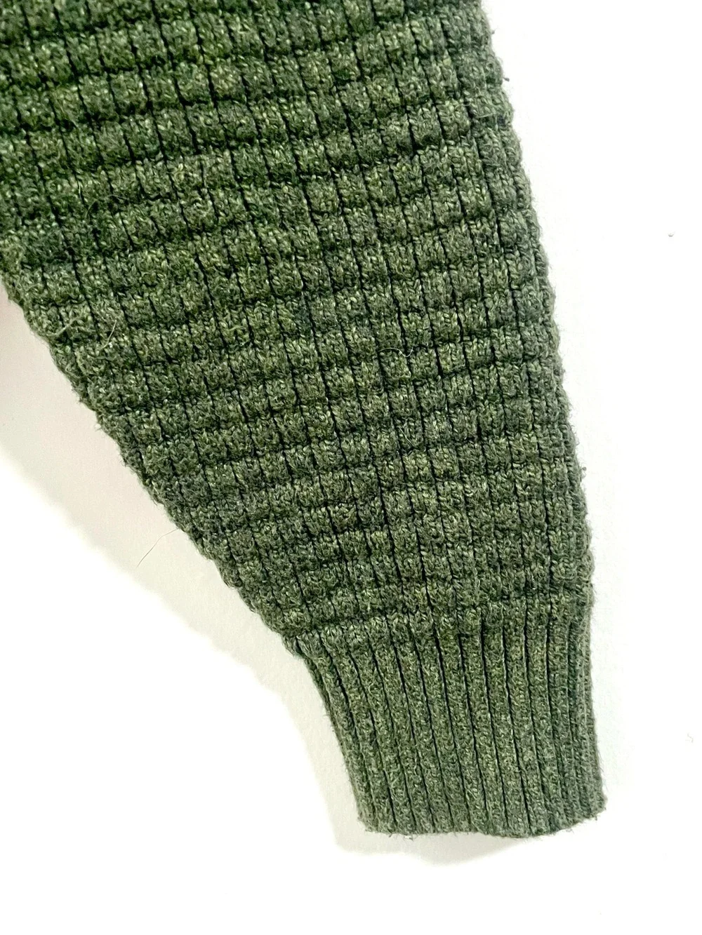 Banana Republic NWOT Medium Waffle Knit Green Crewneck Sweater MSRP $80 Gorpcore